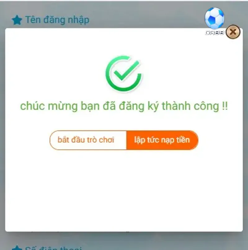 Đăng kí tài khoản DA88